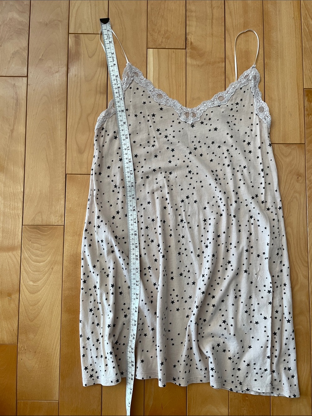 M   ONLY HEARTS. Lovely Cream Star-Print Lace-Trim Slip Dress  REVOLVE - Picture 6 of 6